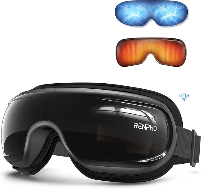 RENPHO Eye Massager with Heat and Cooling for Migraines, Eyeris 3 Voice Control Eye Mask, Eye Care Device with DIY Massage Setting, Birthday Gifts for Women/Men, Reduce Dry Eyes