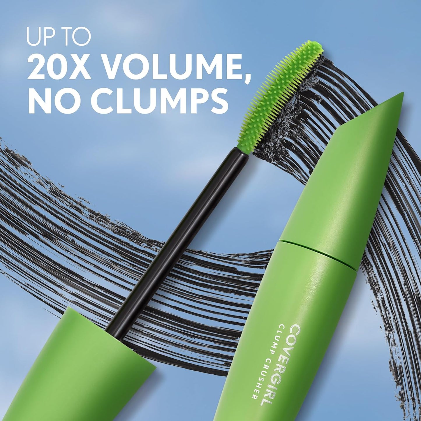 COVERGIRL Clump Crusher Mascara, 20X More Volume, Double Sided Brush, Long-Lasting Wear - 800 Very Black (Pack of 1)