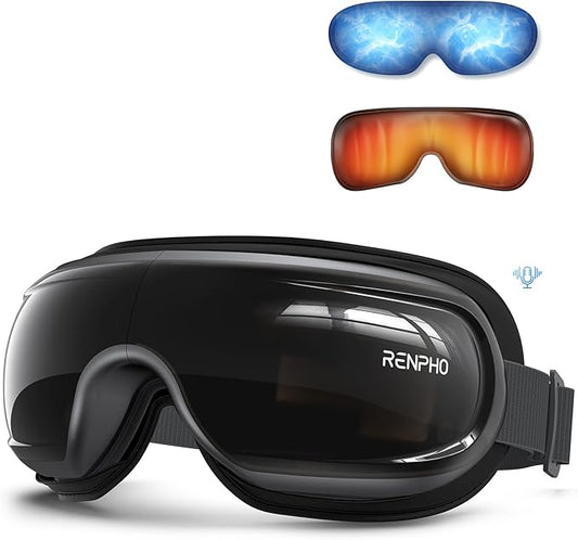 RENPHO Eye Massager with Heat and Cooling for Migraines, Eyeris 3 Voice Control Eye Mask, Eye Care Device with DIY Massage Setting, Birthday Gifts for Women/Men, Reduce Dry Eyes