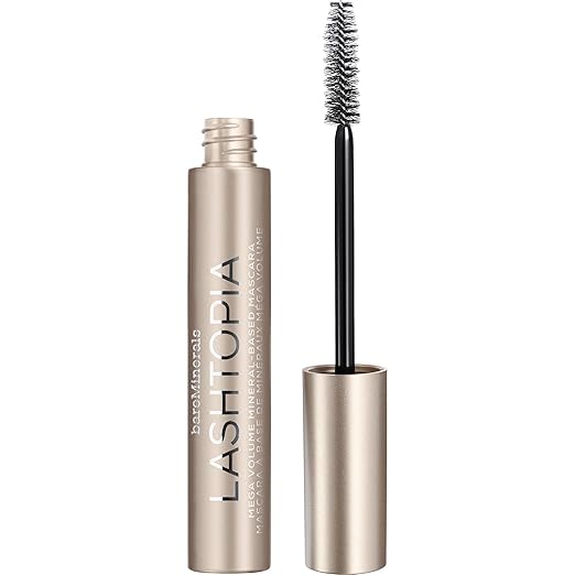 bareMinerals Lashtopia Mega Volume Mineral-Based Black Mascara, 10X More Volume