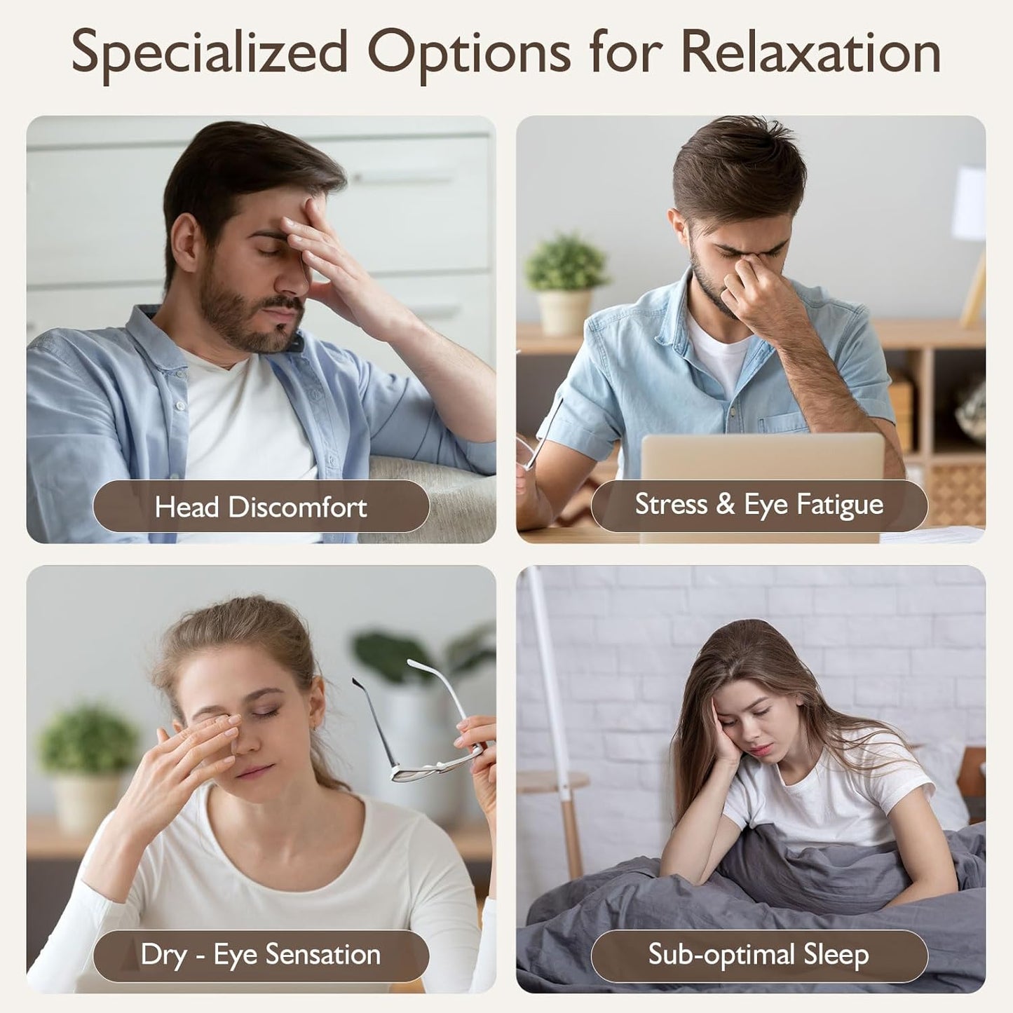 Eye Massager with Heat, Heated Eye Mask for Migraines with Bluetooth Music Eyes Care Gift with 4 Massage Modes and 180° Folding Design Massages Eyes Muscles Gifts for Friend Mom and Dad, Black