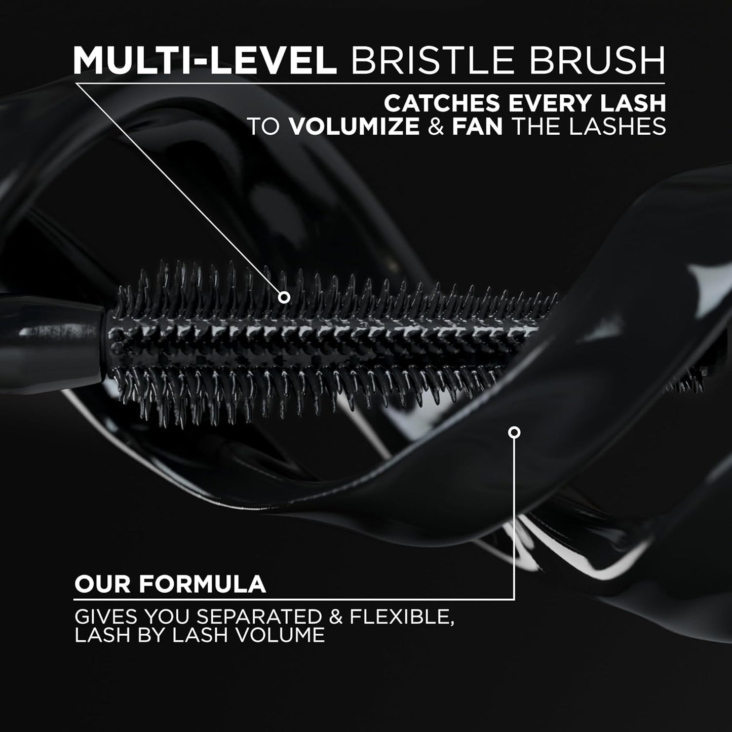 L'Oreal Paris Voluminous Panorama Mascara, Volumizing and Lengthening Mascara, Waterproof Longwear and Smudge Resistant Make Up, Black, 0.33 Fl Oz