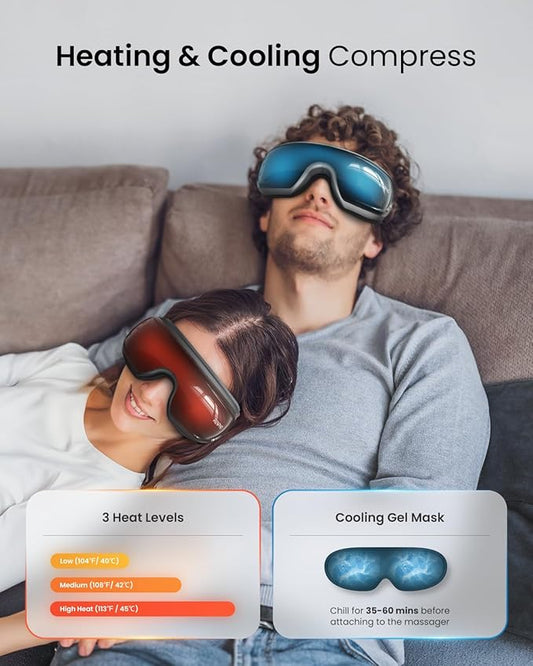 RENPHO Eye Massager with Heat and Cooling for Migraines, Eyeris 3 Voice Control Eye Mask, Eye Care Device with DIY Massage Setting, Birthday Gifts for Women/Men, Reduce Dry Eyes