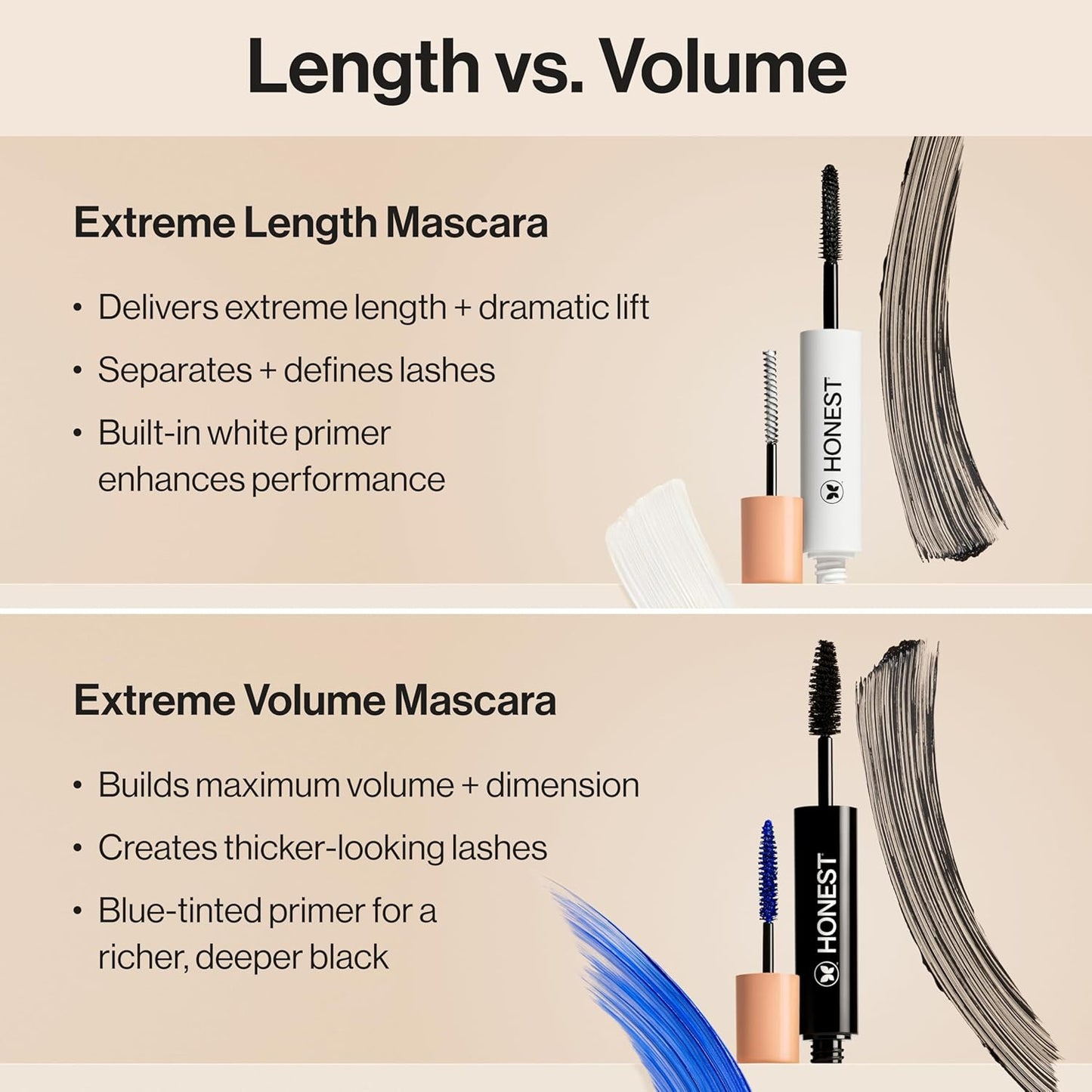 Honest Beauty 2-in-1 Extreme Length Clean Mascara + Lash Primer | Lengthening + Volumizing | Cruelty Free + Safe for Sensitive Eyes | Black, .27 fl oz