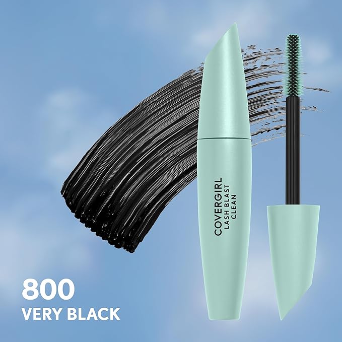 CoverGirl Lash Blast Clean Volume Mascara, Vegan Formula, Volumizing, Smudge-Proof, Cruelty Free, Very Black, 1 Count