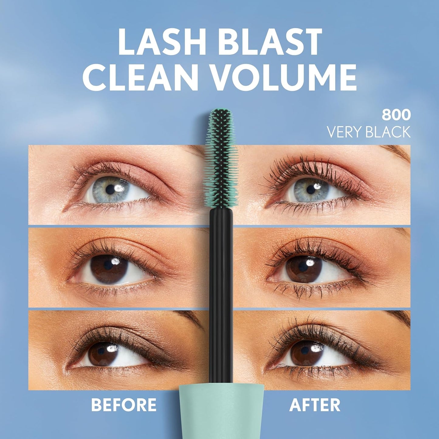 CoverGirl Lash Blast Clean Volume Mascara, Vegan Formula, Volumizing, Smudge-Proof, Cruelty Free, Very Black, 1 Count